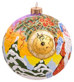 Элита НФШ-1501 Ел.украшение Шар «Дед Мороз с часами» 100 мм