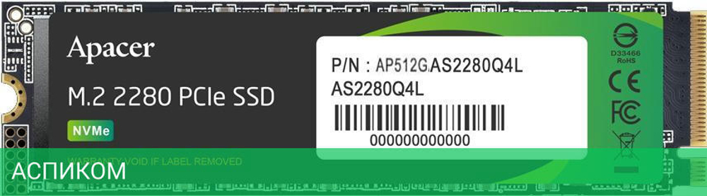 SSD диск Apacer AS2280Q4L 512GB (AP512GAS2280Q4L-1)