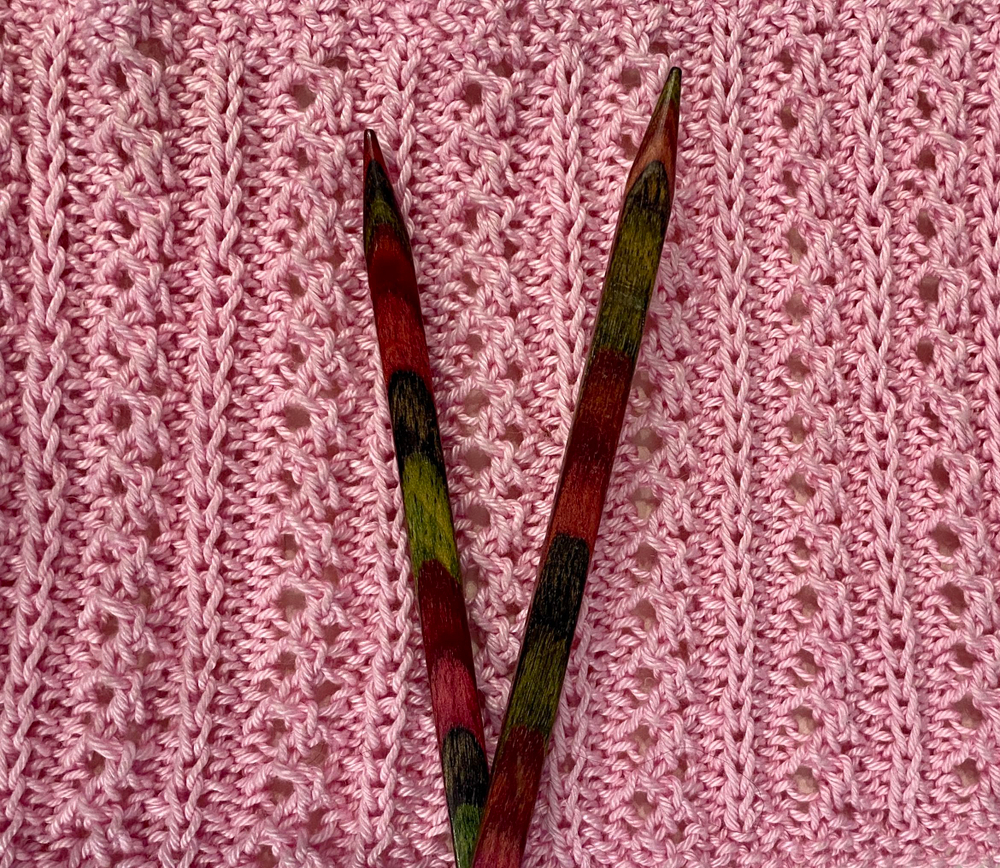 Спицы прямые кубики деревянные №8 (береза) 35 см Франция