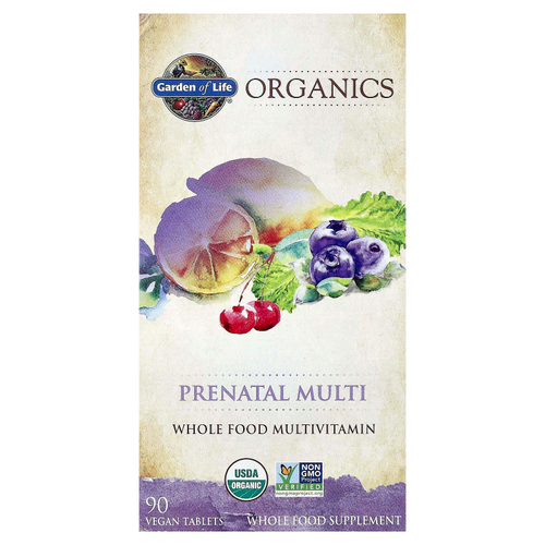 Garden of Life, Organics, пренатальные мультивитамины, 90 веганских таблеток