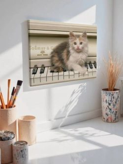 Картина на стену 40 X 50 Котенок на пианино