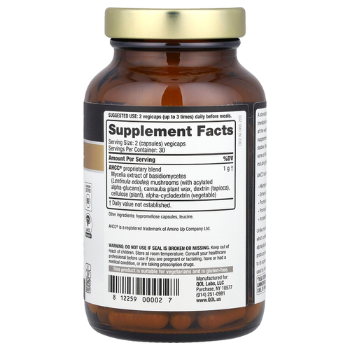 Quality of Life, Kinoko® Gold AHCC®, 500 мг, 60 растительных капсул