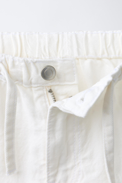 ZARA ШОРТЫ С ВЫШИВКОЙ, БЕЛЫЙ