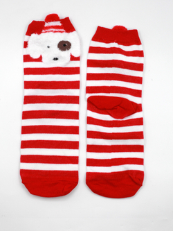 Носки НГ р.35-40 "Red christmas" Собачка
