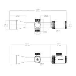Оптический прицел Vector Optics HUGO 3-12x40I FIBER (SCOM-44) - технические чертежи с размерами