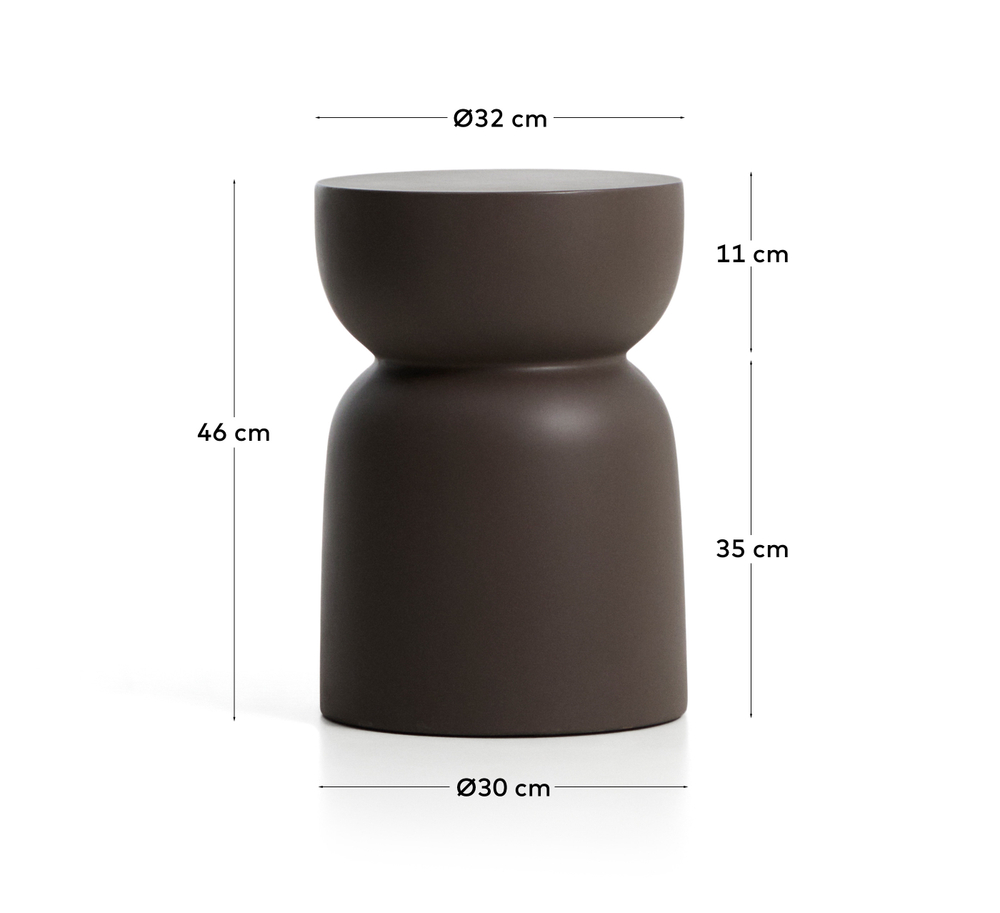 Уличный столик Garbet из коричневого бетона, диаметр 30 см