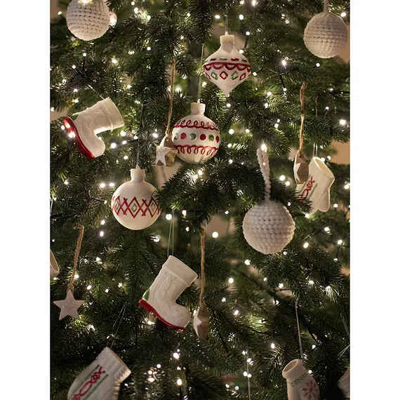 Набор ёлочных украшений с подсветкой festive embroidey из коллекции new year essential, 4 шт.
