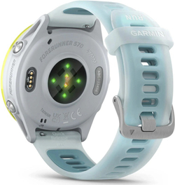 Смарт-часы Garmin Forerunner 570 47мм 1.4" AMOLED корп.золото белое рем.бирюзовый разм.брасл.:135-205мм (010-02971-01)