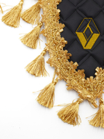 Вымпел тройной RENAULT (экокожа, черный с золотыми кисточками)