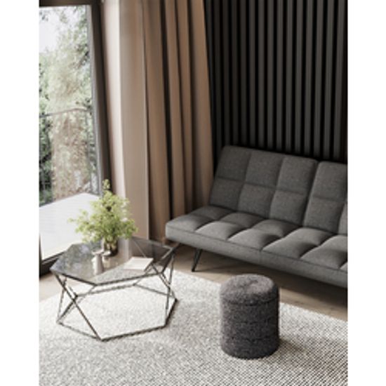 Пуф с ящиком Hive S букле черный меланж