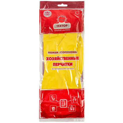 Резиновые перчатки 60 гр Premium Professional размер L жёлтые 1(12)/120