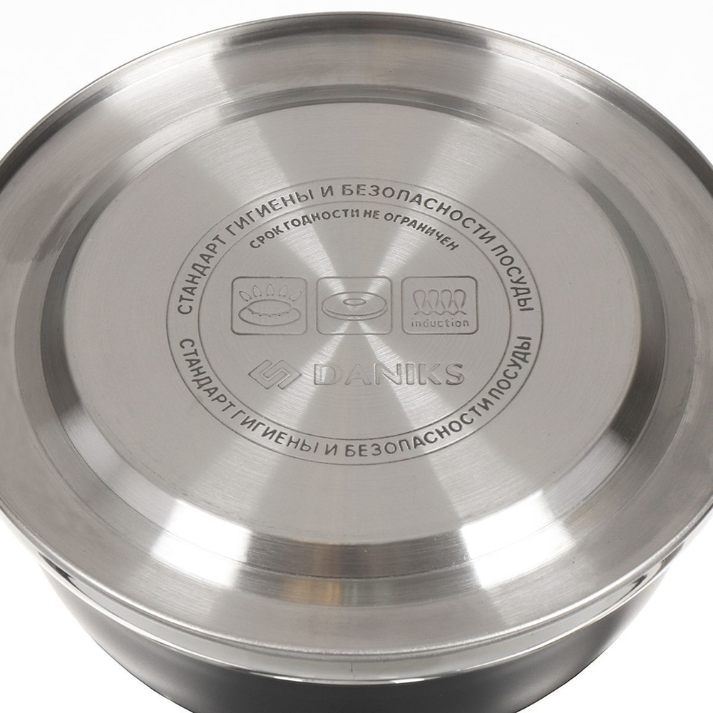 Чайник нерж, 2.5 л, свист, мат, ручк металл, Daniks, чер, GS-04017