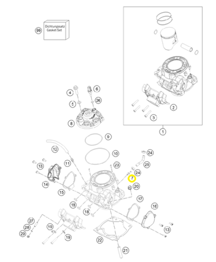 Штуцер цилиндра KTM, HQV, GASGAS TPI 2T