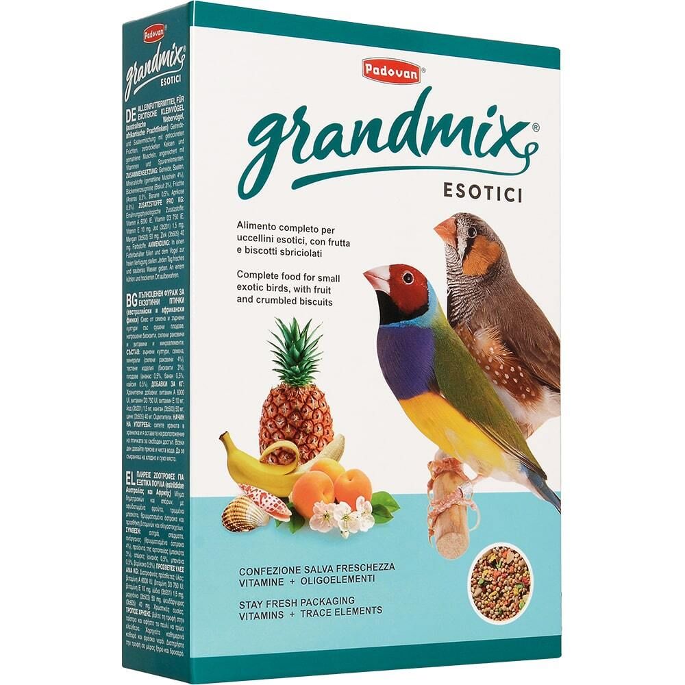 Корм Padovan GRANDMIX esotici комплексный, основной для экзотических птиц 400 г