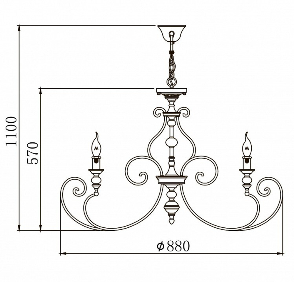 Подвесная люстра Maytoni H631-PL-08-B