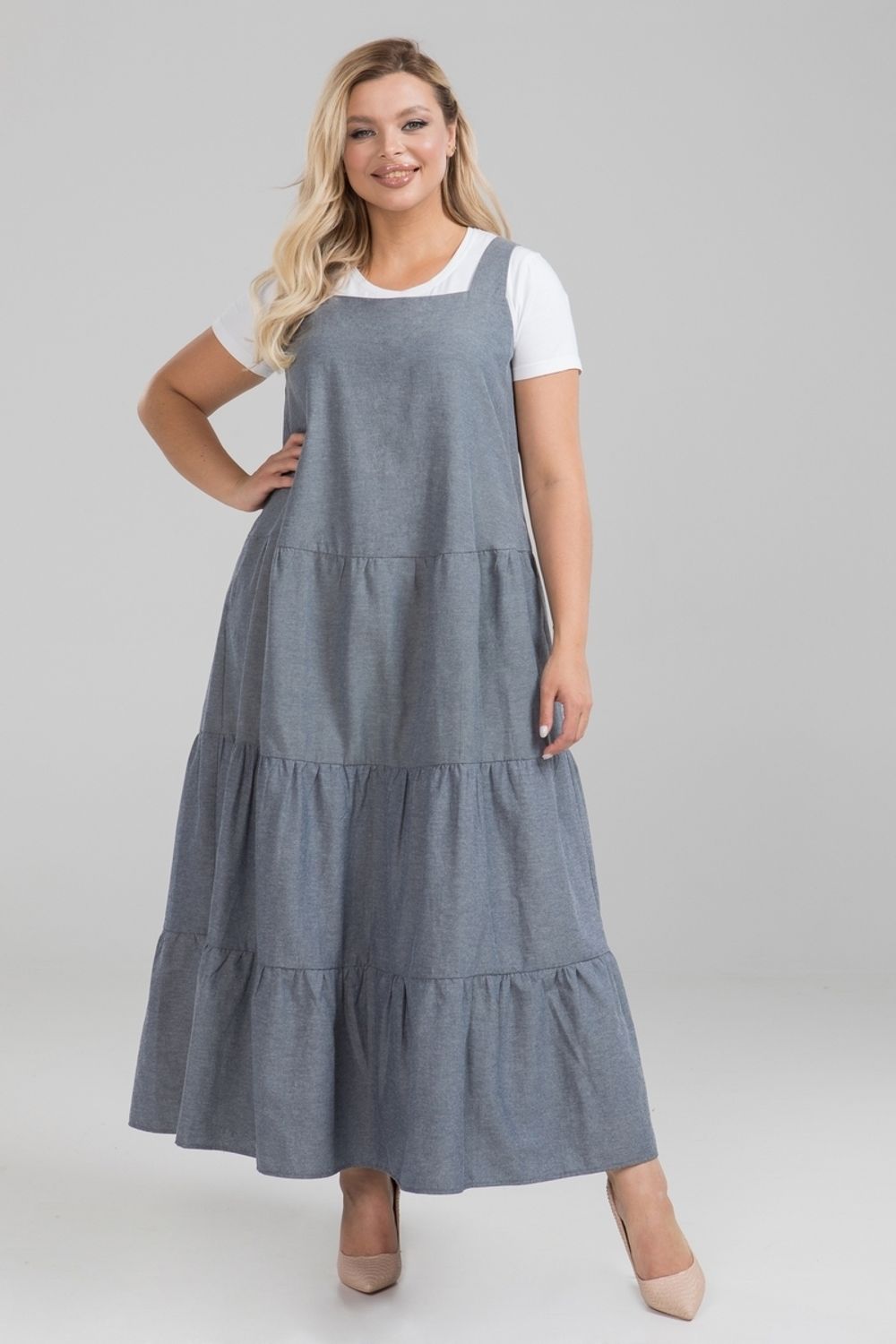 Сарафан 1251 серый Novita (Акция)