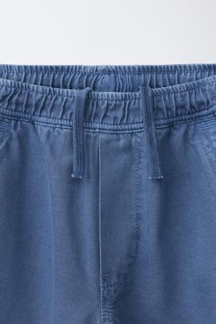 ZARA СТРУЯЩИЕСЯ БРЮКИ ИЗ ТВИЛА, СИНИЙ