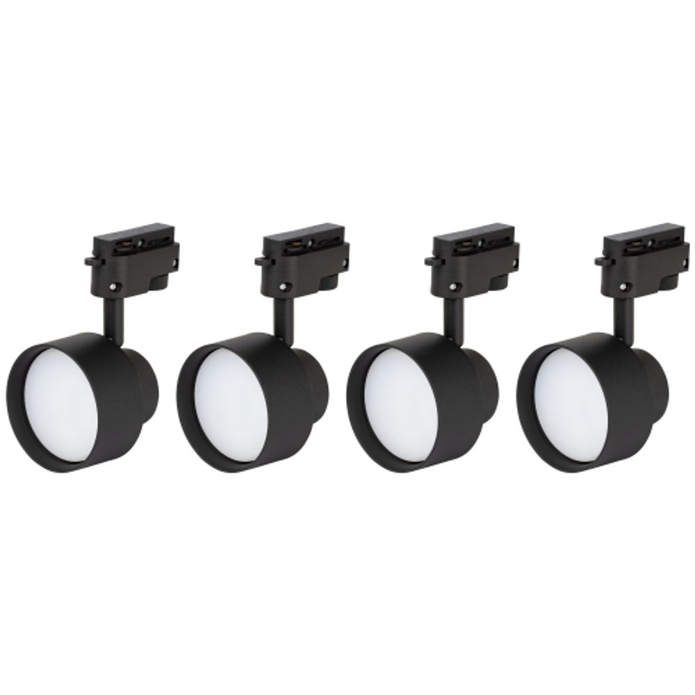 Трековые светильники однофазные ЭРА TR16-GX53-SET-4 BK под лампу GX53 черный набор 4 шт | Однофазные светильники под лампу