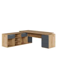 Стол письменный на креденции и тумбе левый Zion Light 218x205x75