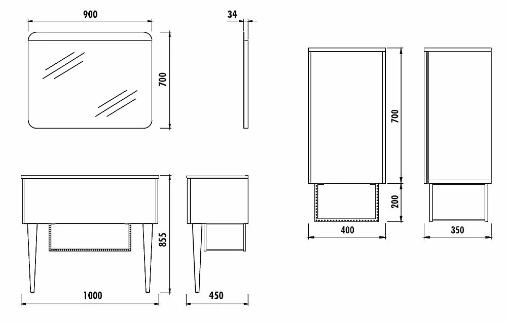 Зеркало Creavit Zeon 90 ZE4001.01.BB белое