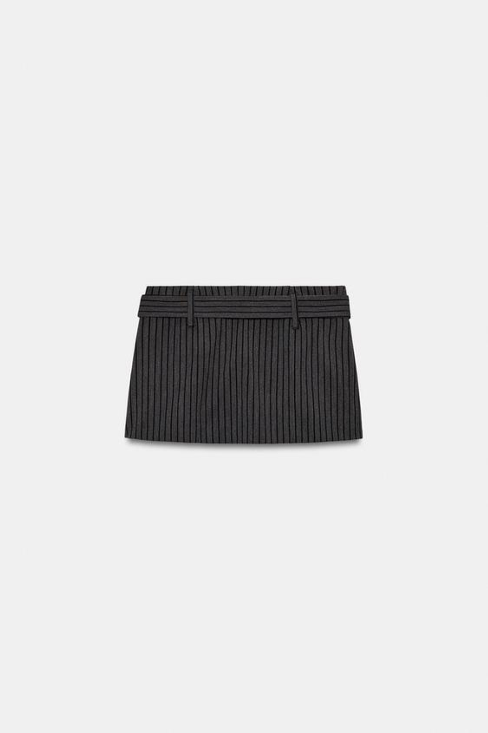 ZARA ЮБКА-ШОРТЫ С РЕМНЕМ, ТЕМНО-СЕРЫЙ