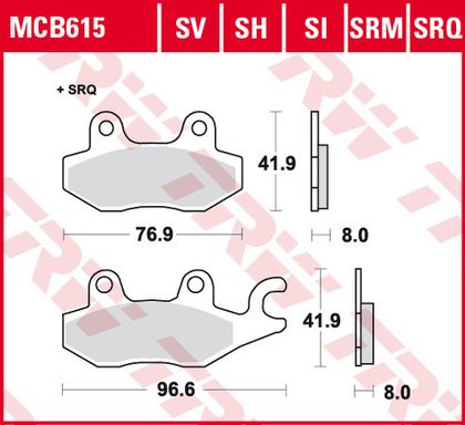 Колодки тормозные дисковые TRW MCB615SI