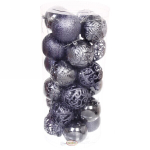 Новогодние шары 8 см (набор 24 шт) «Фактурный микс», графит