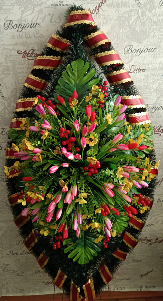 Венок 140 см сбор мелких букетов