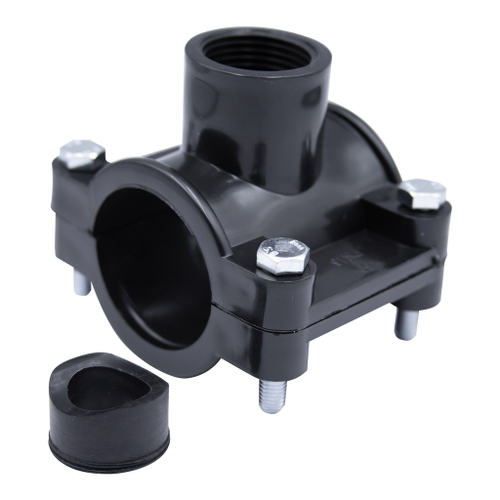 Седелка ПЭ с внут. труб. резьбой 75 - 1"  4 болта (обж.) SPEKTR