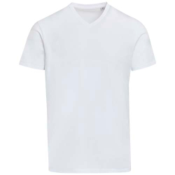 Футболка унисекс Balfour плотностью 200 г/м² с коротким рукавом и V-образным вырезом, изготовленная из органических материало