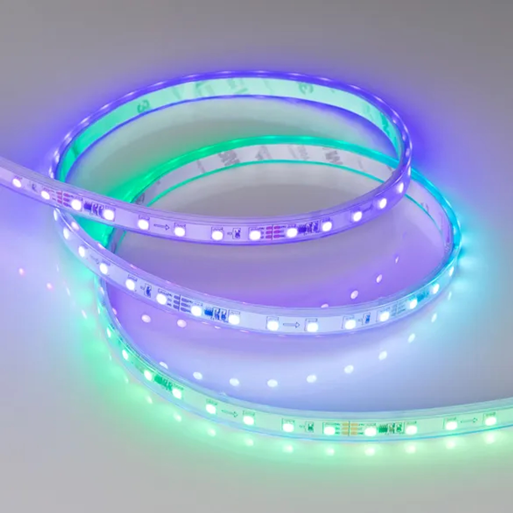 Светодиодная лента герметичная SPI-P-F72-11mm 24V RGB-PX6 (14.4 W/m, IP66, 3535, 5m) (Arlight, бегущий огонь) 030484(2)