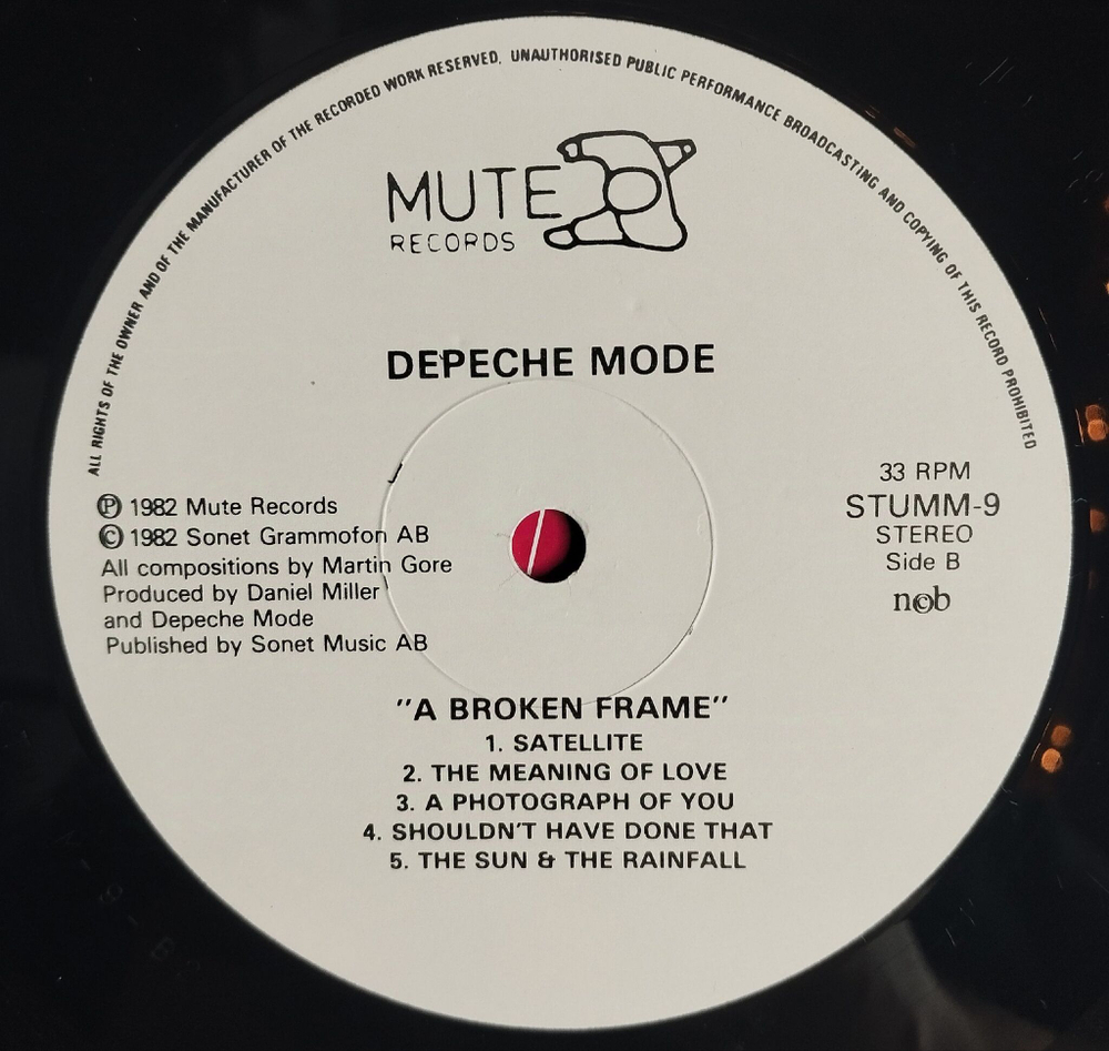 Винтажная виниловая пластинка LP Depeche Mode A Broken Frame (Швеция 1982)