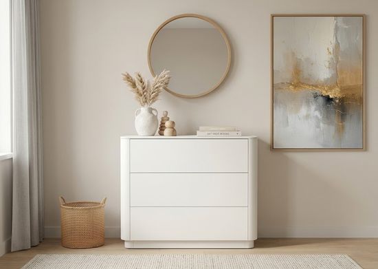 Комод Tammi 3 ящика ширина 90 см (белый)