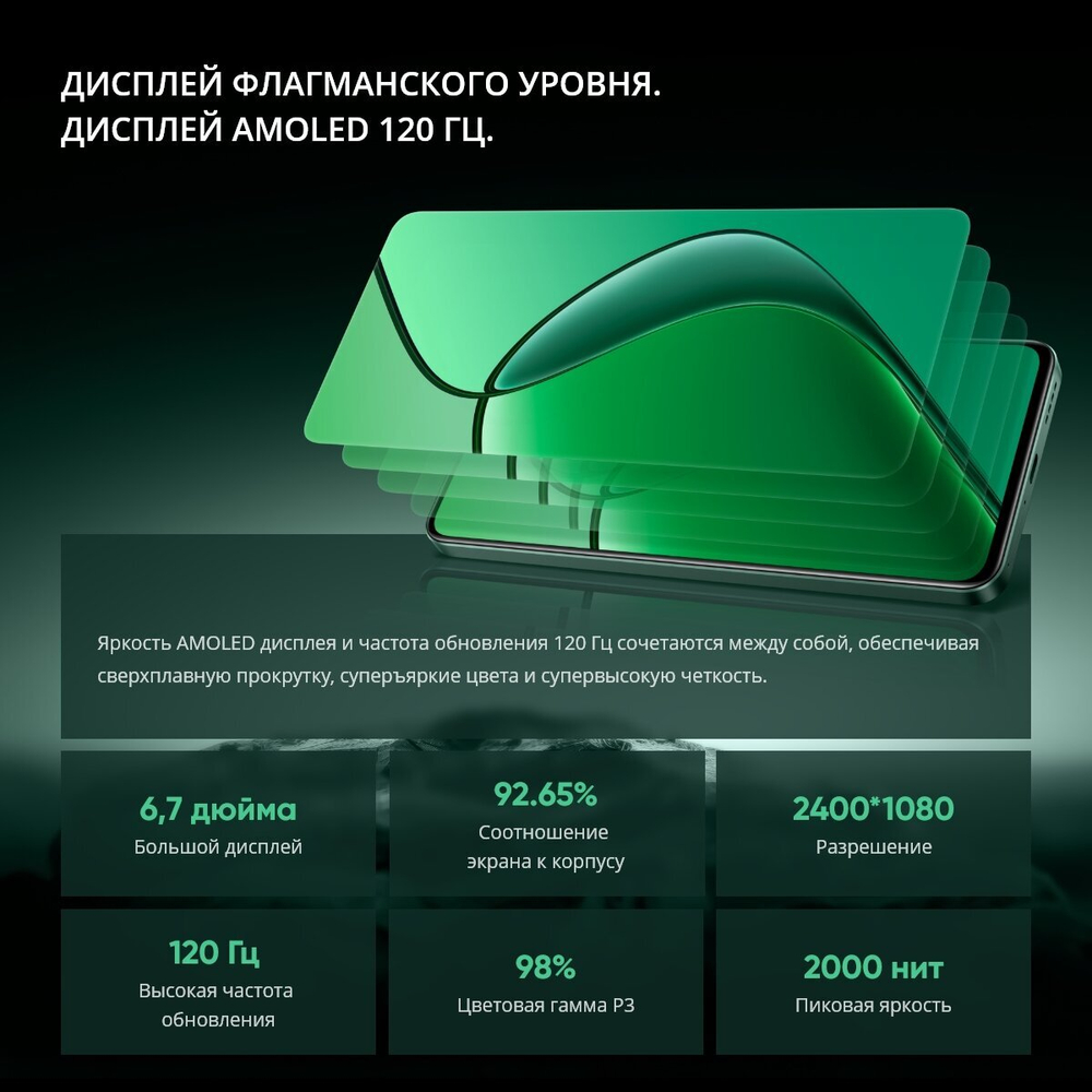 Смартфон Realme 12 8/256 ГБ, Ростест(ЕАС), 2 nano SIM, Зеленый малахит