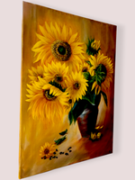 Картина натюрморт «Подсолнухи» | Холст, масло 50х70 см | Художница Ефимова Ольга