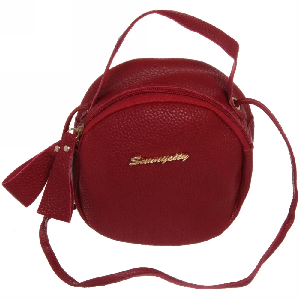 Сумка женская «Round classic», цвет красный, 17*17*7см