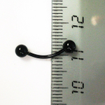 Микробанан 10 мм с шариками 4 мм, толщина 1,2 мм. Медицинская сталь, черный