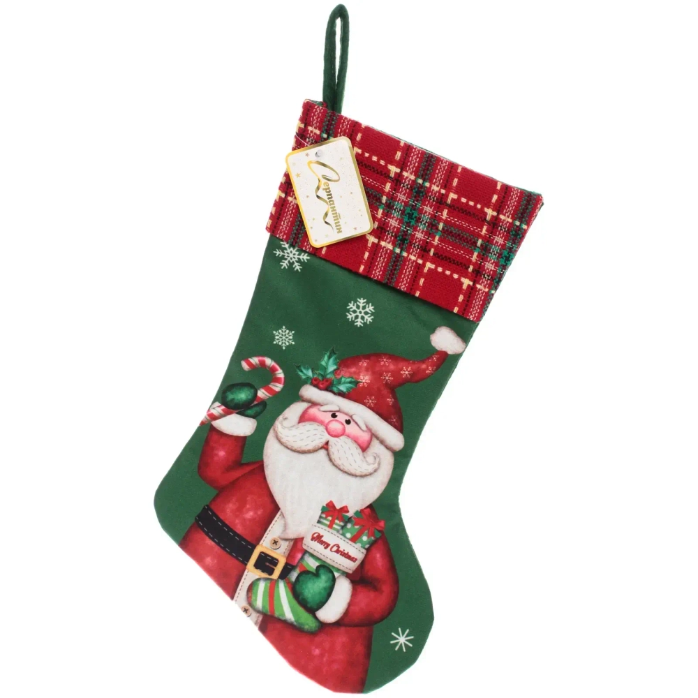 Носок ноогодний «Дед Мороз с подарками» 19*34 см