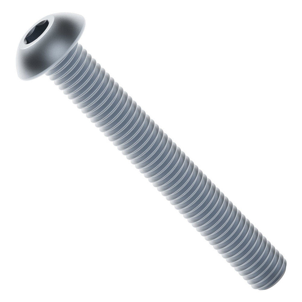 2802 Series Zinc-Plated Steel Button Head Screw (M4 x 0.7mm, 30mm Length) - 25 Pack