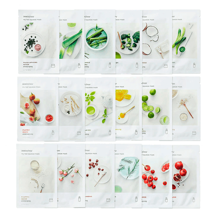 Маска для лица Innisfree My Real Squeeze Mask Tea Tree тканевая на водной основе Чайное дерево 20 мл