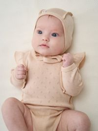 Боди с крылышками "Нюд" из ажурного хлопка 0+