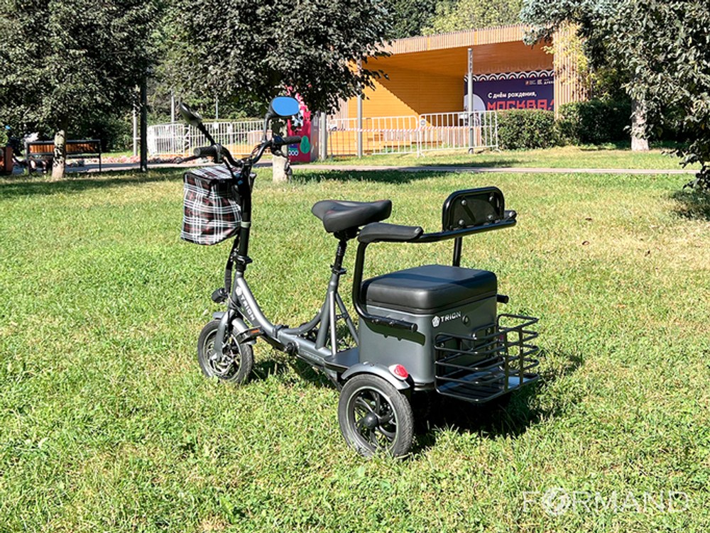 Трехколесный двухместный электровелосипед TRION Delta, Серый