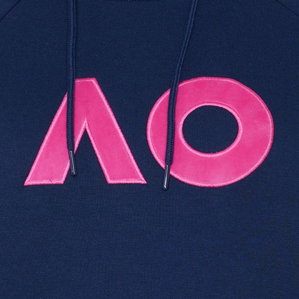 Женская Кофта теннисная Australian Open Hoodie Boucle Logo - navy