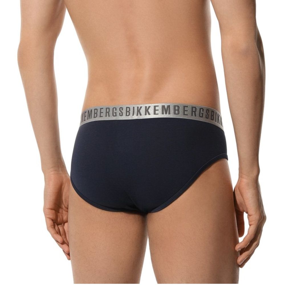 Мужские трусы брифы синие набор 2 в 1 Bikkembergs SILVER BKK1USP11BI/2