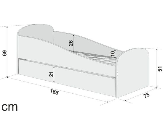 Кровать мягкая  LETMO с ящиком 1600*700  (велюр)