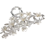 Заколка-краб для волос «AKS - DesignPRO», веточка сакуры, цвет золото и хром, 11,3*5см