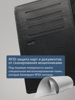 194 R - Портмоне 5в1 с отделениями для документов, RFID защитой