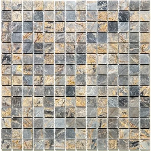 7M024-20P Мозаика из мрамора Natural Adriatica серый квадрат глянцевый