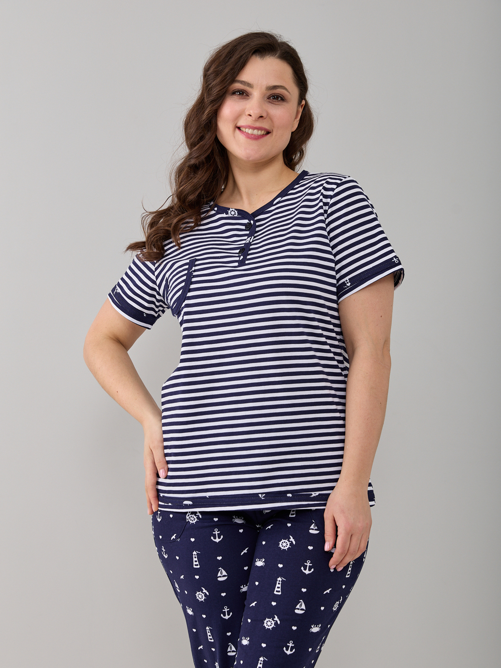 Пижама с бриджами КД-61/морская