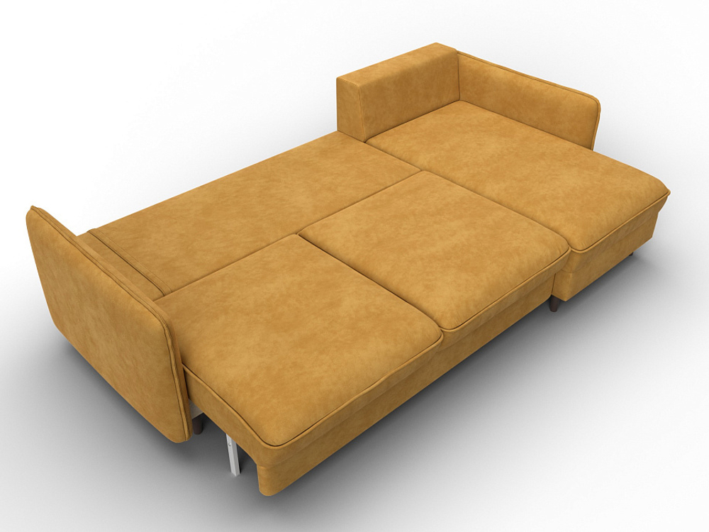 Диван угловой Лига-064 НПБ угол универсальный ВЕЛЮР BRUT 10 желтый
